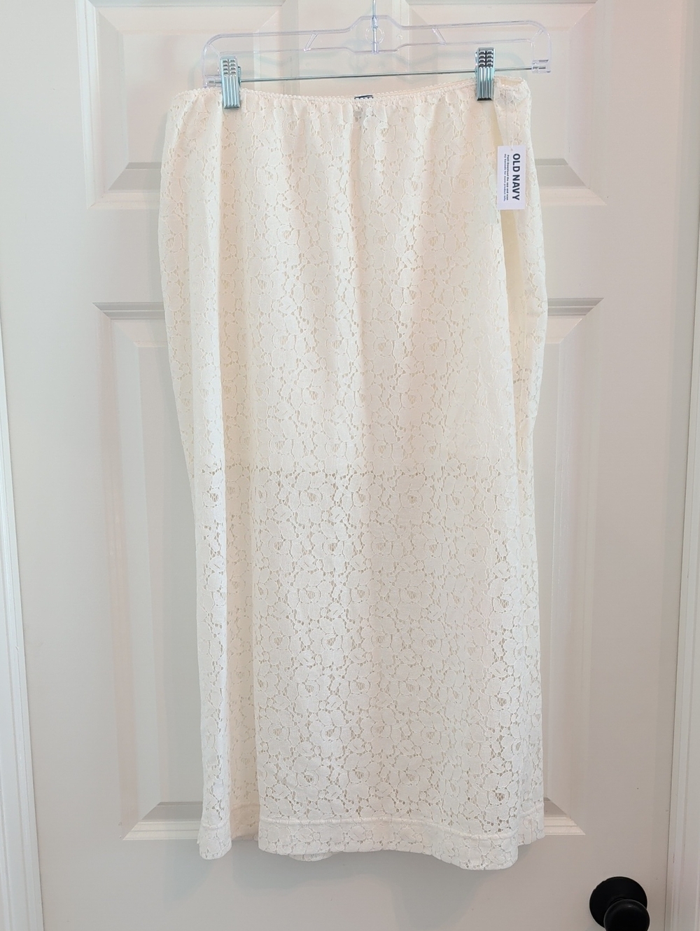 Old Navy Cream Lace Midi Skirt